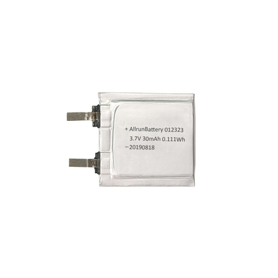 3.7V 30mAh リポ バッテリー 1mm 超薄型リチウムポリマーバッテリーセル 012323