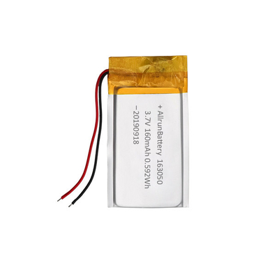 160mAh 163050 充電式リチウム イオン ポリマー バッテリー パック 3.7 V