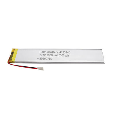 1900mAh 3.7 Vの注文リポ電池の超狭い再充電可能な高い信頼性