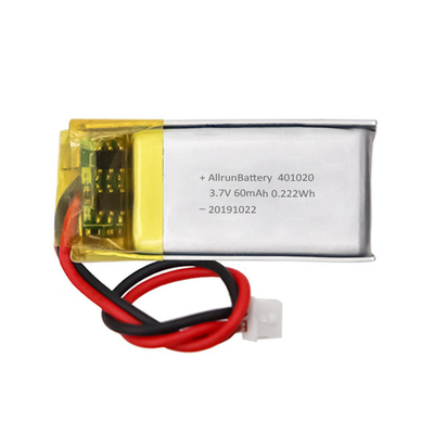 軽い再充電可能な注文の小型 リポ 電池 3.7 V 60mAh 401020