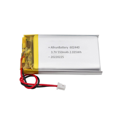 注文の強力で薄い再充電可能な リポ 電池 3.7 V 550mAh 602440
