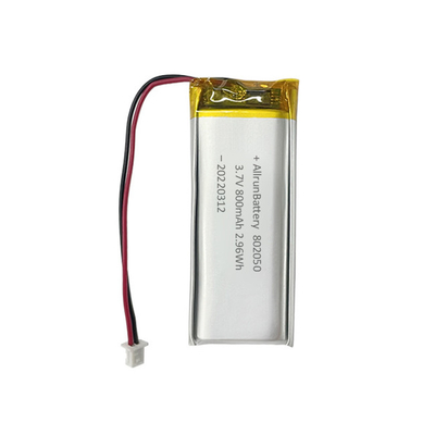 1C 薄型長方形バッテリー 充電式 3.7 V リポ バッテリー 800mAh