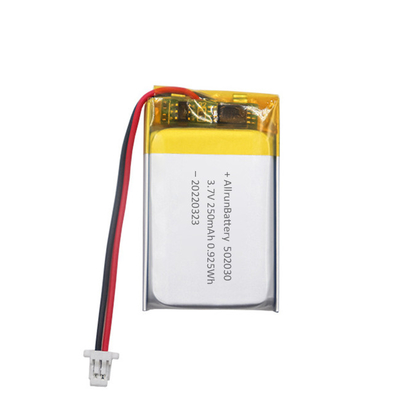 薄い 3.7 V 250mAh リポ 電池の長方形のリチウム ポリマー充電式電池