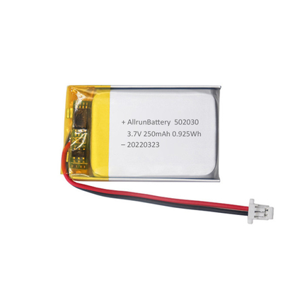 薄い 3.7 V 250mAh リポ 電池の長方形のリチウム ポリマー充電式電池