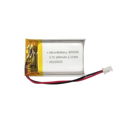 軽い長方形のリチウム ポリマー電池 602030 リポ 電池 3.7V 300mAh
