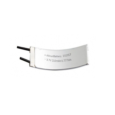 1C 3.7 V リポ 充電式バッテリー 210mAh 湾曲したリチウム ポリマー バッテリー