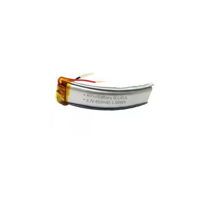 強力な湾曲したリチウム ポリマー電池 601456 3.7 V 450mAh リポ バッテリー