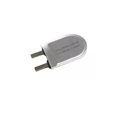 302128 3.7 V 80mAh リポ 電池 U の形の注文のリチウム ポリマー電池 1C