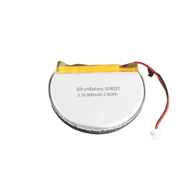 安定した 3.7 V 800mAh 充電式バッテリー ラウンド カスタム リポ バッテリー パック