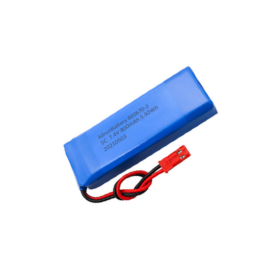 5C 医療用リチウム電池 2S1P 7.4 V 800mAh リポ バッテリーパック