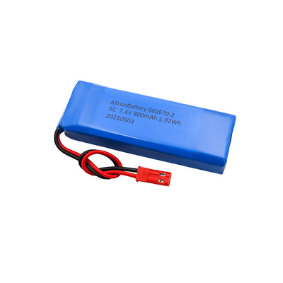 5C 医療用リチウム電池 2S1P 7.4 V 800mAh リポ バッテリーパック