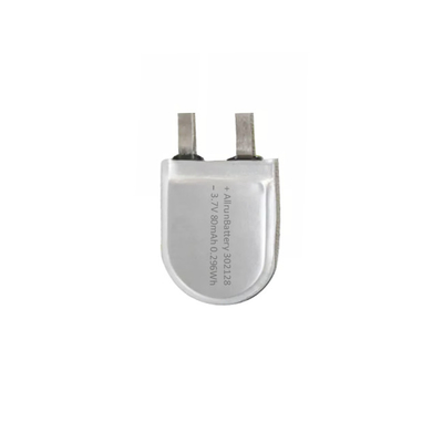 302128 3.7 V 80mAh リポ 電池 U の形の注文のリチウム ポリマー電池 1C